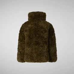 Girls' jacket Thisbe in bark green