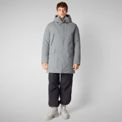 Man's hooded parka Wilson in mid grey