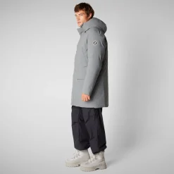 Man's hooded parka Wilson in mid grey