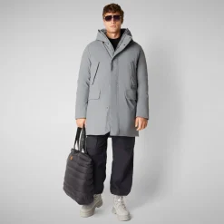 Man's hooded parka Wilson in mid grey