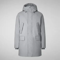Man's hooded parka Wilson in mid grey