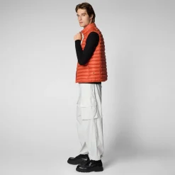 Men's  Adam Puffer Vest in Ginger Orange