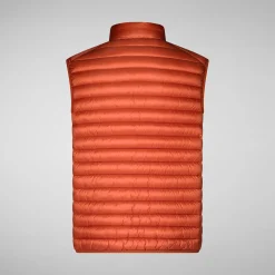 Men's Adam Puffer Vest in Ginger Orange