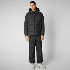 Men's  animal free hooded Animal free Puffer jacket Boris in Black