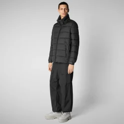 Men's  animal free hooded Animal free Puffer jacket Boris in Black