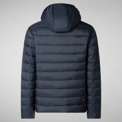 Men's animal free hooded Animal free Puffer jacket Hector in blue black