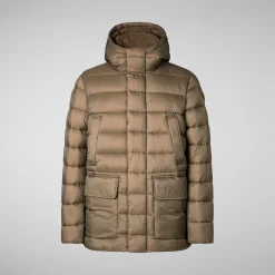Men's  animal free hooded Animal free Puffer jacket Lyle in mud grey