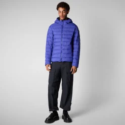 Men's  animal free hooded Animal free Puffer jacket Hector in gentian blue