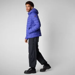 Men's  animal free hooded Animal free Puffer jacket Hector in gentian blue