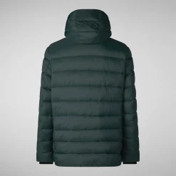 Men's animal free hooded Animal free Puffer jacket Lyle in green black