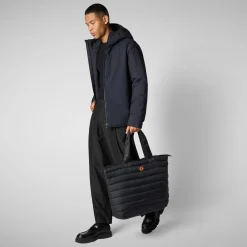 Men's animal free hooded jacket Barnaby in BLUE BLACK