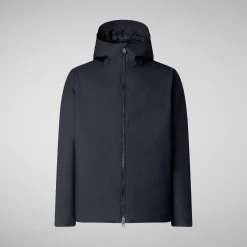 Men's animal free hooded jacket Barnaby in BLUE BLACK