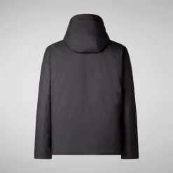 Men's animal free hooded jacket Barnaby in CHARCOAL GREY MELANGE