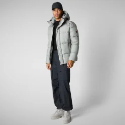 Men's  animal free Puffer jacket Bennet in wolf grey