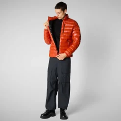 Men's animal free Puffer jacket Holden in maple orange