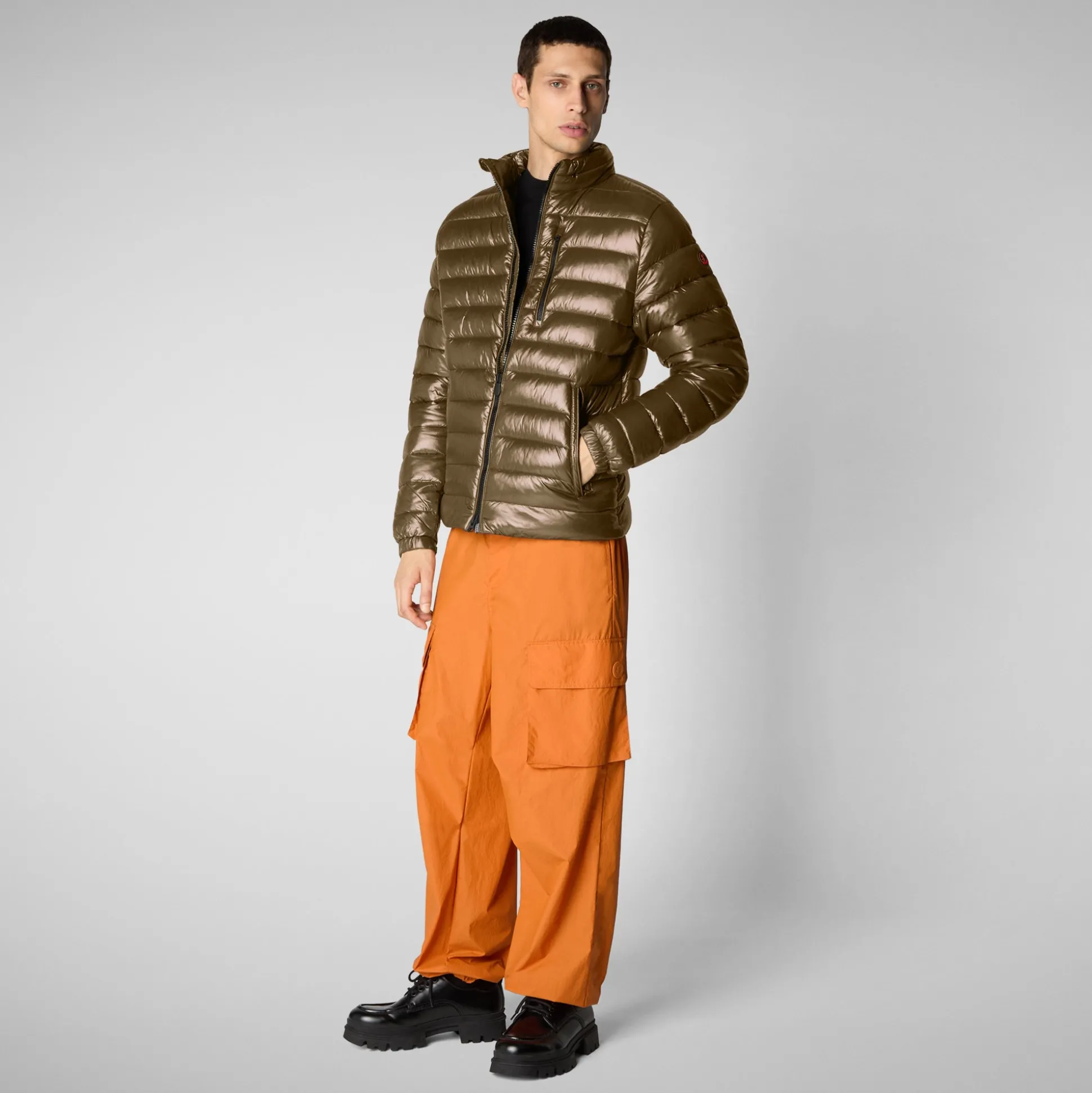 Men's animal free Puffer jacket Holden in bark green