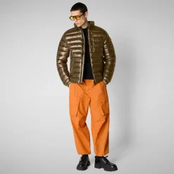 Men's animal free Puffer jacket Holden in bark green