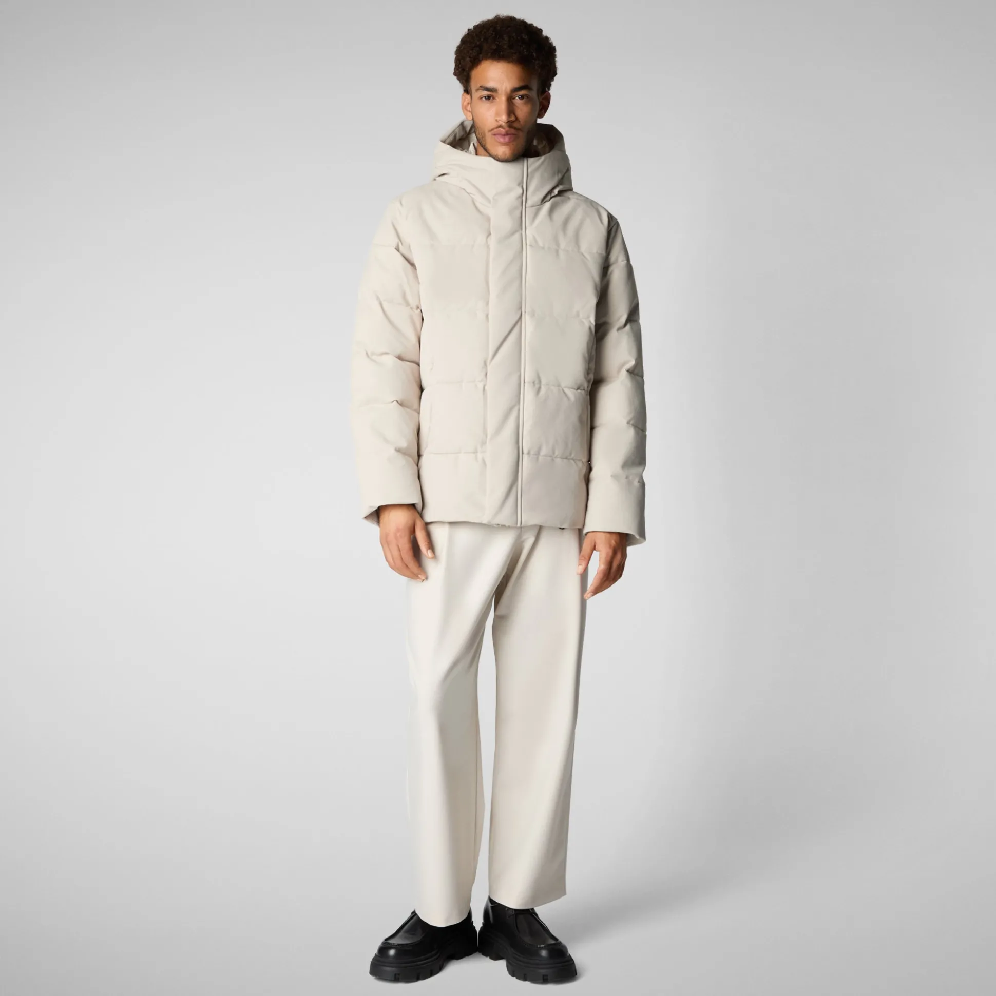 Men's animal free Puffer jacket Finnian in shore beige