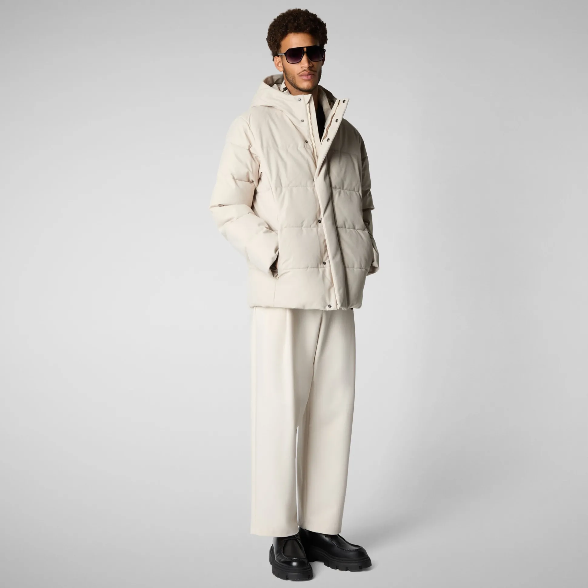 Men's animal free Puffer jacket Finnian in shore beige