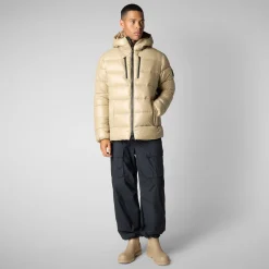 Men's  animal free Puffer jacket maxime in wood beige