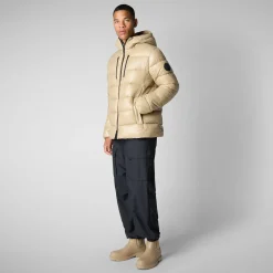 Men's  animal free Puffer jacket maxime in wood beige