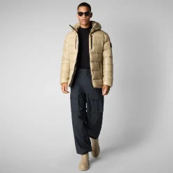 Men's  animal free Puffer jacket maxime in wood beige
