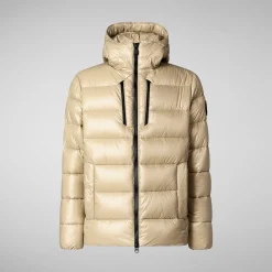 Men's  animal free Puffer jacket maxime in wood beige