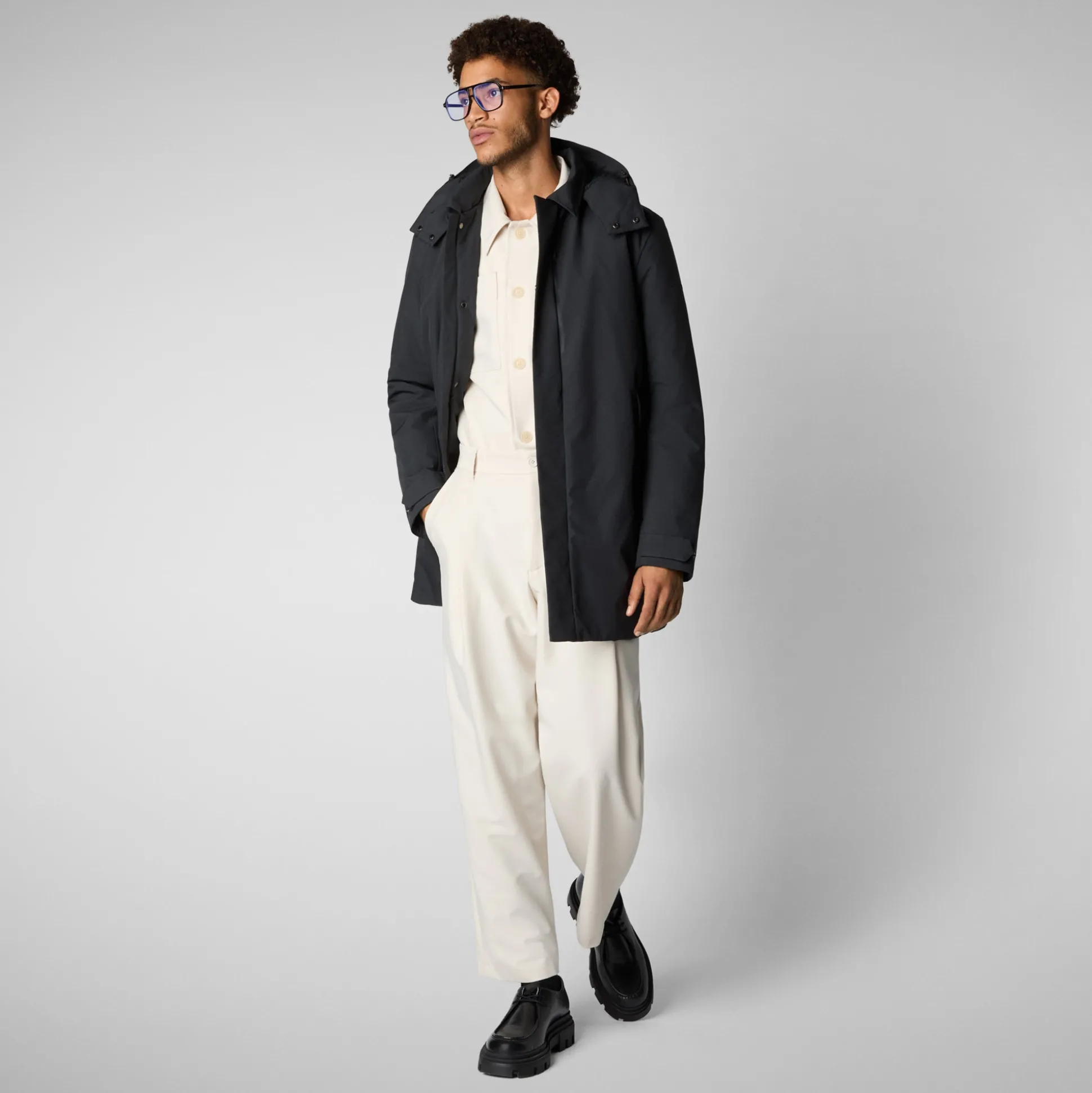 Men's coat Nestor in blue black