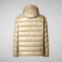 Men's  Florian Hooded Animal free Puffer Jacket in Wood Beige