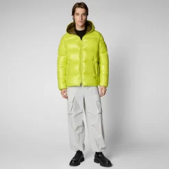 Men's Hooded Animal free Puffer Jacket Edgard Lichen Green