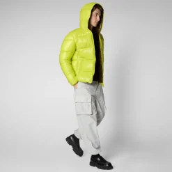 Men's Hooded Animal free Puffer Jacket Edgard Lichen Green