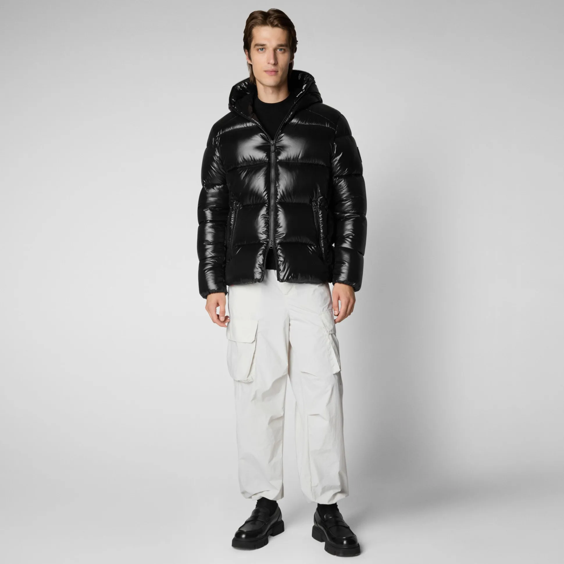 Men's Hooded Animal free Puffer Jacket Edgard Black