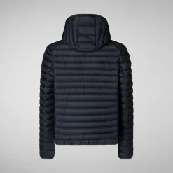 Men's Hooded Animal free Puffer Jacket Donald in Grey Black