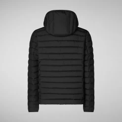 Men's Hooded Animal free Puffer Jacket Juncus in Black