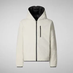 Men's Hooded Animal free Puffer Jacket Ezra in Rainy Beige