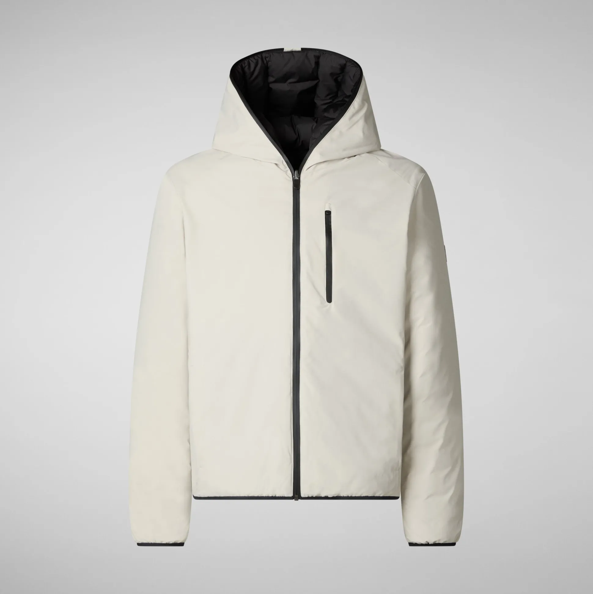 Men's Hooded Animal free Puffer Jacket Ezra in Rainy Beige