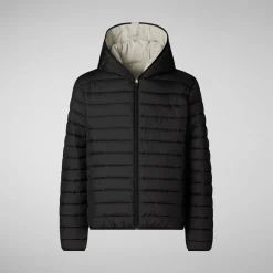 Men's Hooded Animal free Puffer Jacket Ezra in Rainy Beige