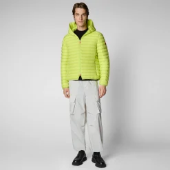 Men's Hooded Animal free Puffer Jacket Donald in Lichen Green
