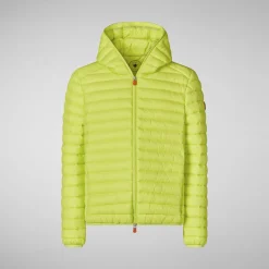 Men's Hooded Animal free Puffer Jacket Donald in Lichen Green