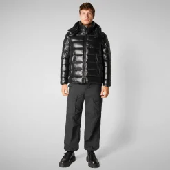 Men's Hooded Animal free Puffer Jacket Florian in Black