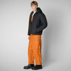 Men's Hooded Animal free Puffer Jacket Ezra in Land Green