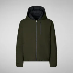 Men's Hooded Animal free Puffer Jacket Ezra in Land Green