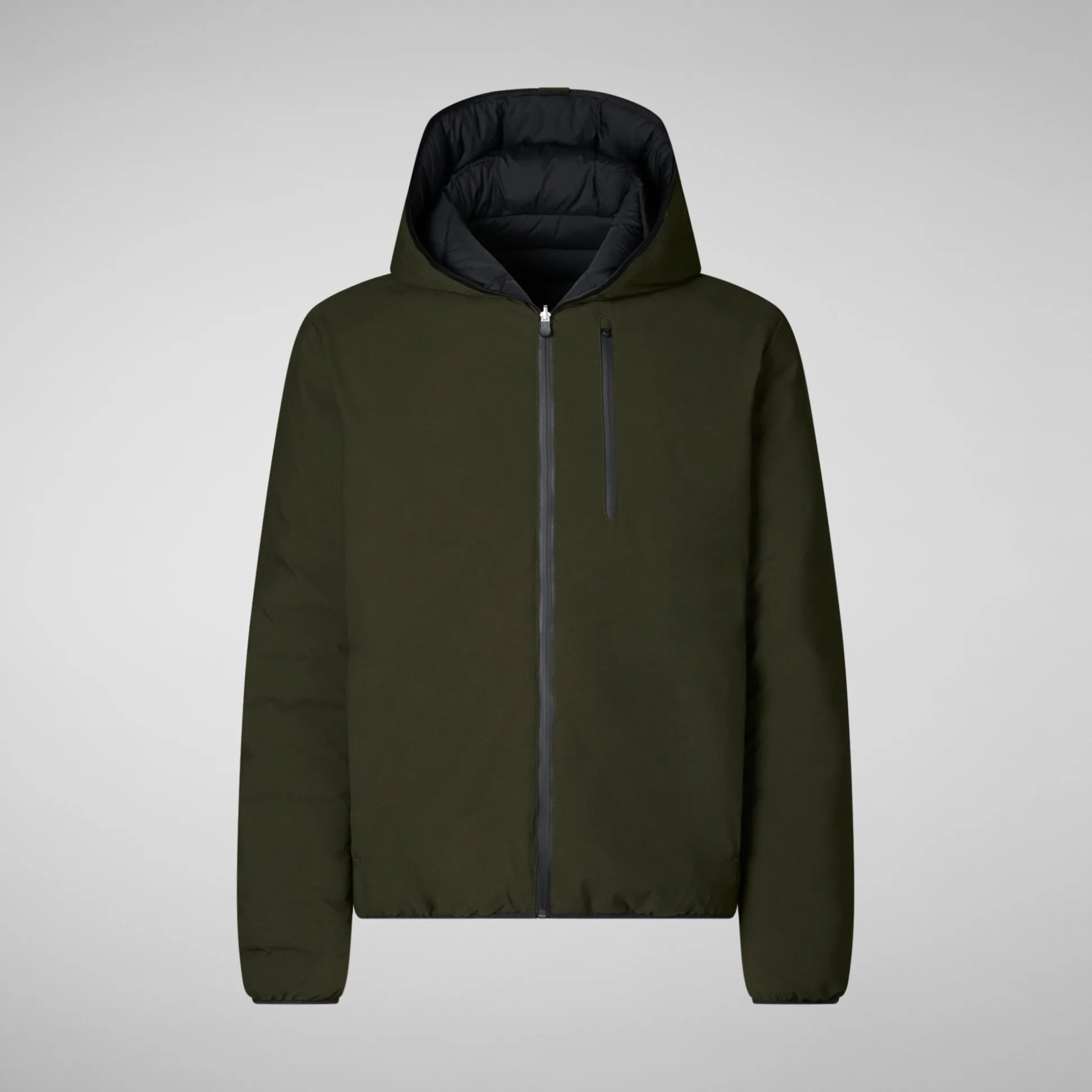 Men's Hooded Animal free Puffer Jacket Ezra in Land Green