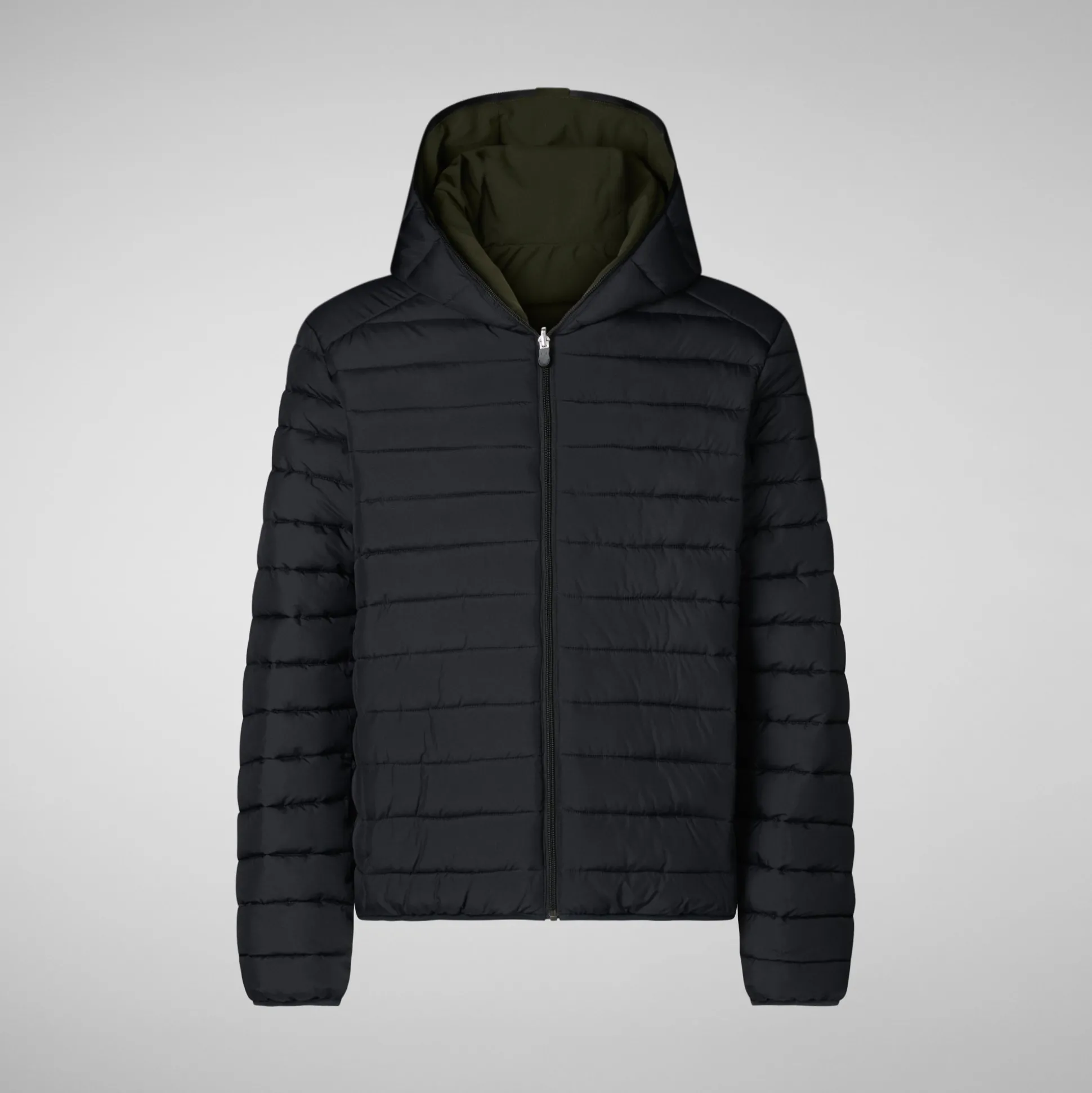 Men's Hooded Animal free Puffer Jacket Ezra in Land Green