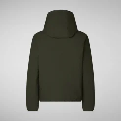 Men's Hooded Animal free Puffer Jacket Ezra in Land Green