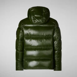 Men's  Hooded Animal free Puffer Jacket Edgard in Pine Green