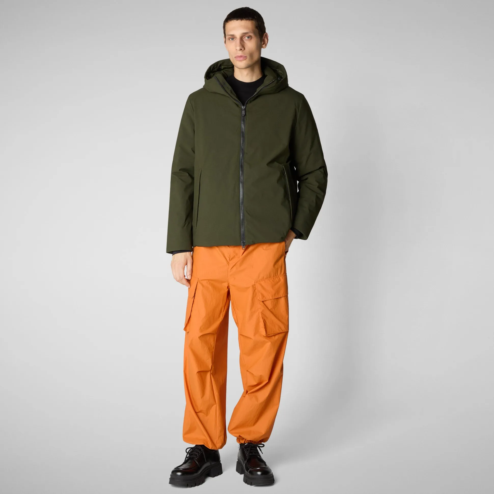 Men's Hooded Jacket Obione in Land Green