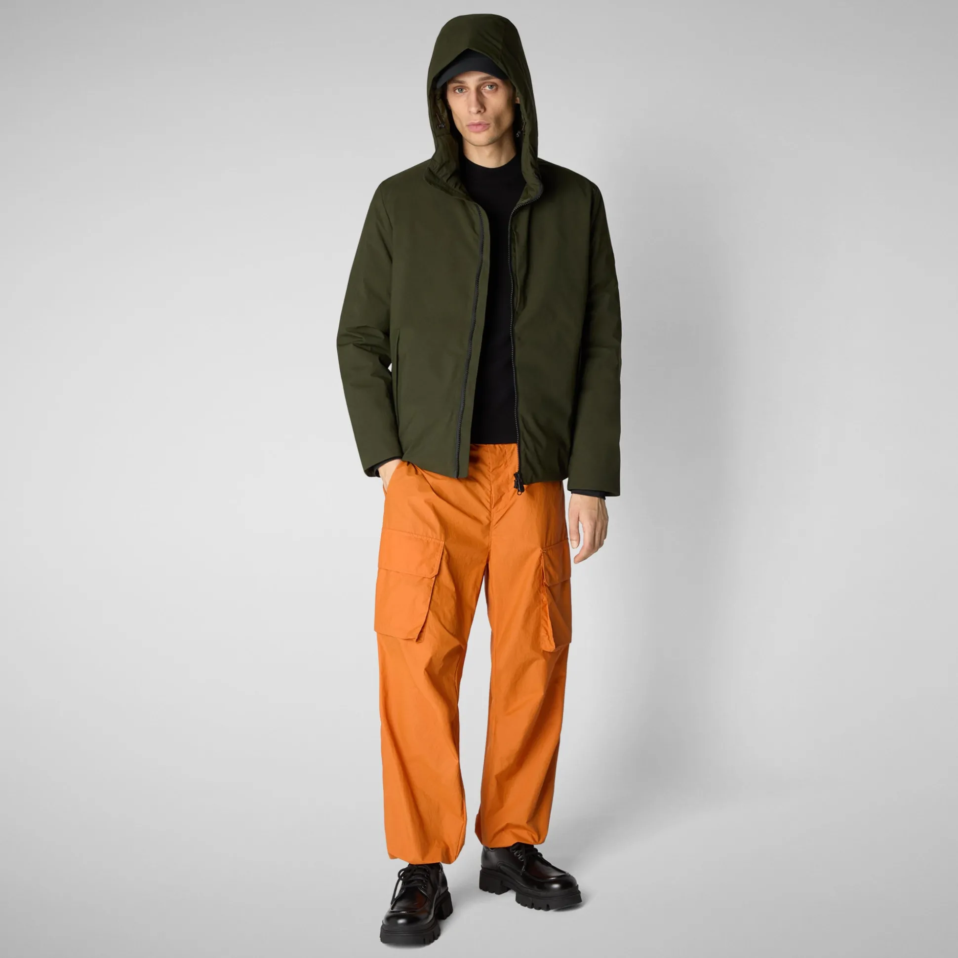 Men's Hooded Jacket Obione in Land Green
