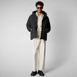 Men's  Hooded Parka Alter in black