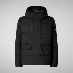 Men's  Hooded Parka Alter in black
